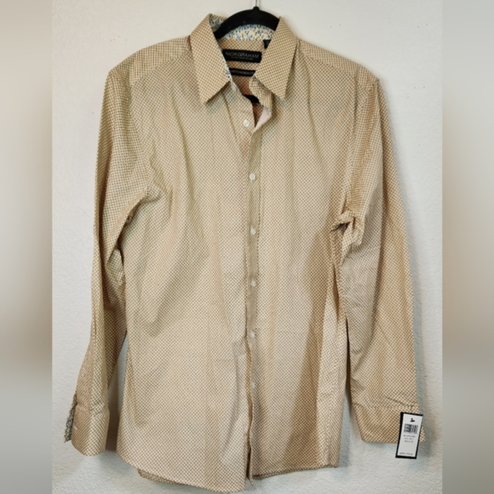 NWT Nick Graham Performance Stretch Men's Dress Shirt, Size 16, 34-35